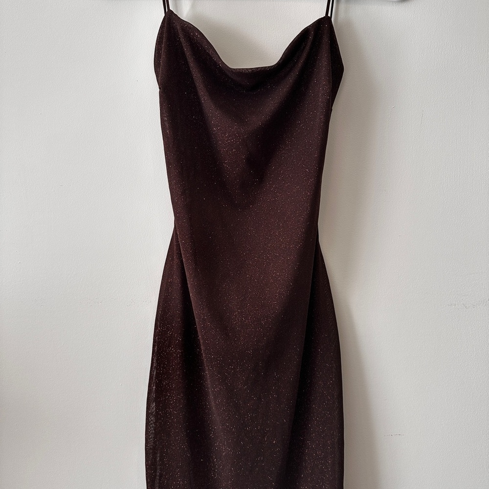 Chic Brown Mini Slip Dress